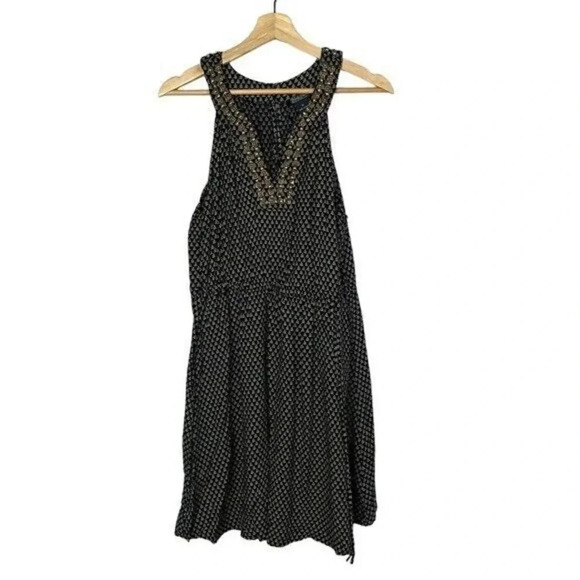 Lucky Brand Blue & White Stud Neckline Fit & Flare Knee Length Dress M - Picture 1 of 4